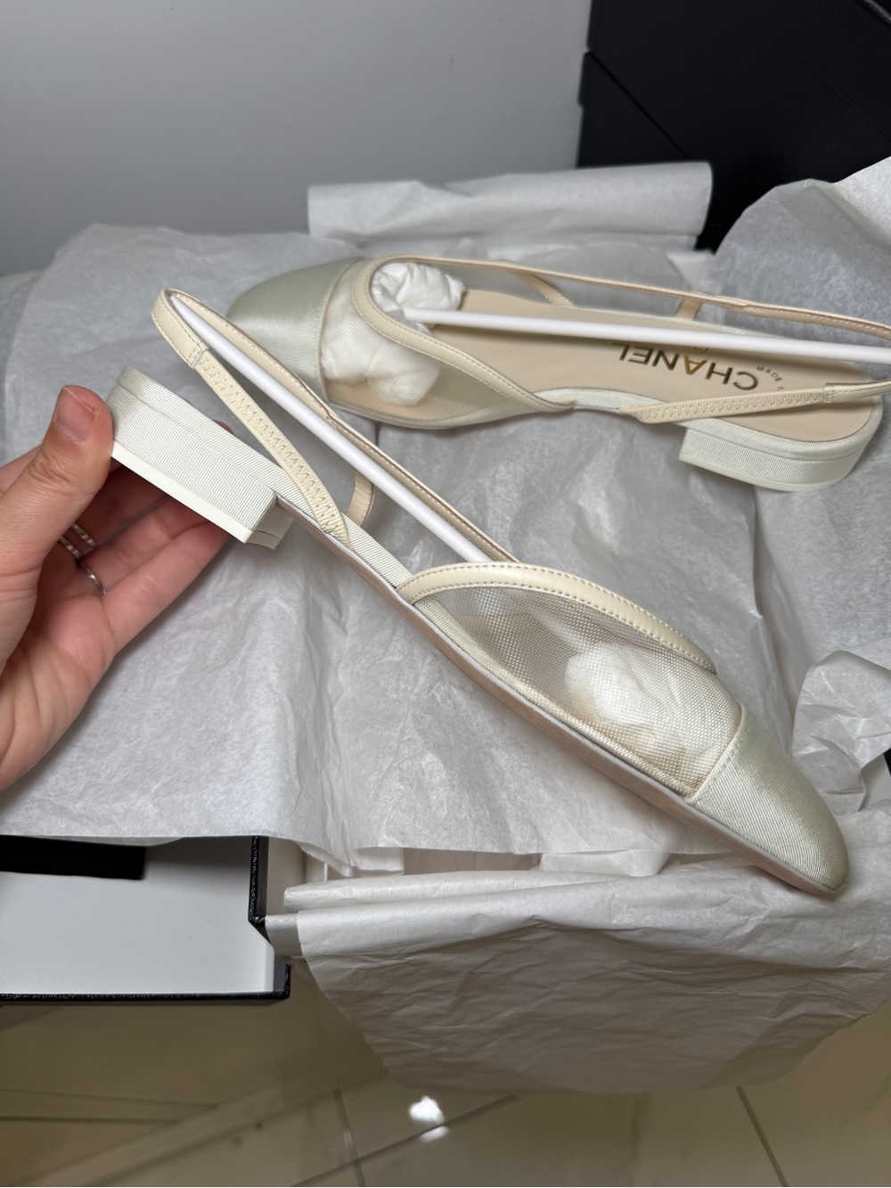 Chanel Ivory Mesh Slingbacks | Size 36 - Picture 4 of 15